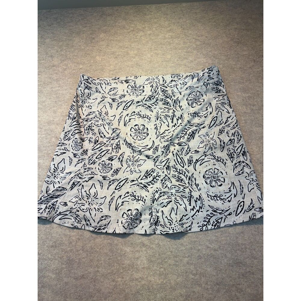 Rip Skirt Hawaii Wrap Skirt XL Black White Floral A-Line Length 1